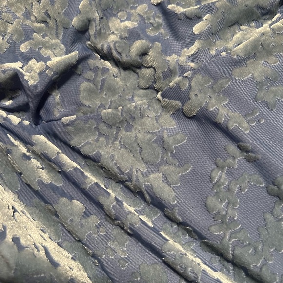 Velvet Burnout Midi Babydoll Slip Dress /Romantic /Color:Dusty Blue /Size Small - Picture 7 of 9